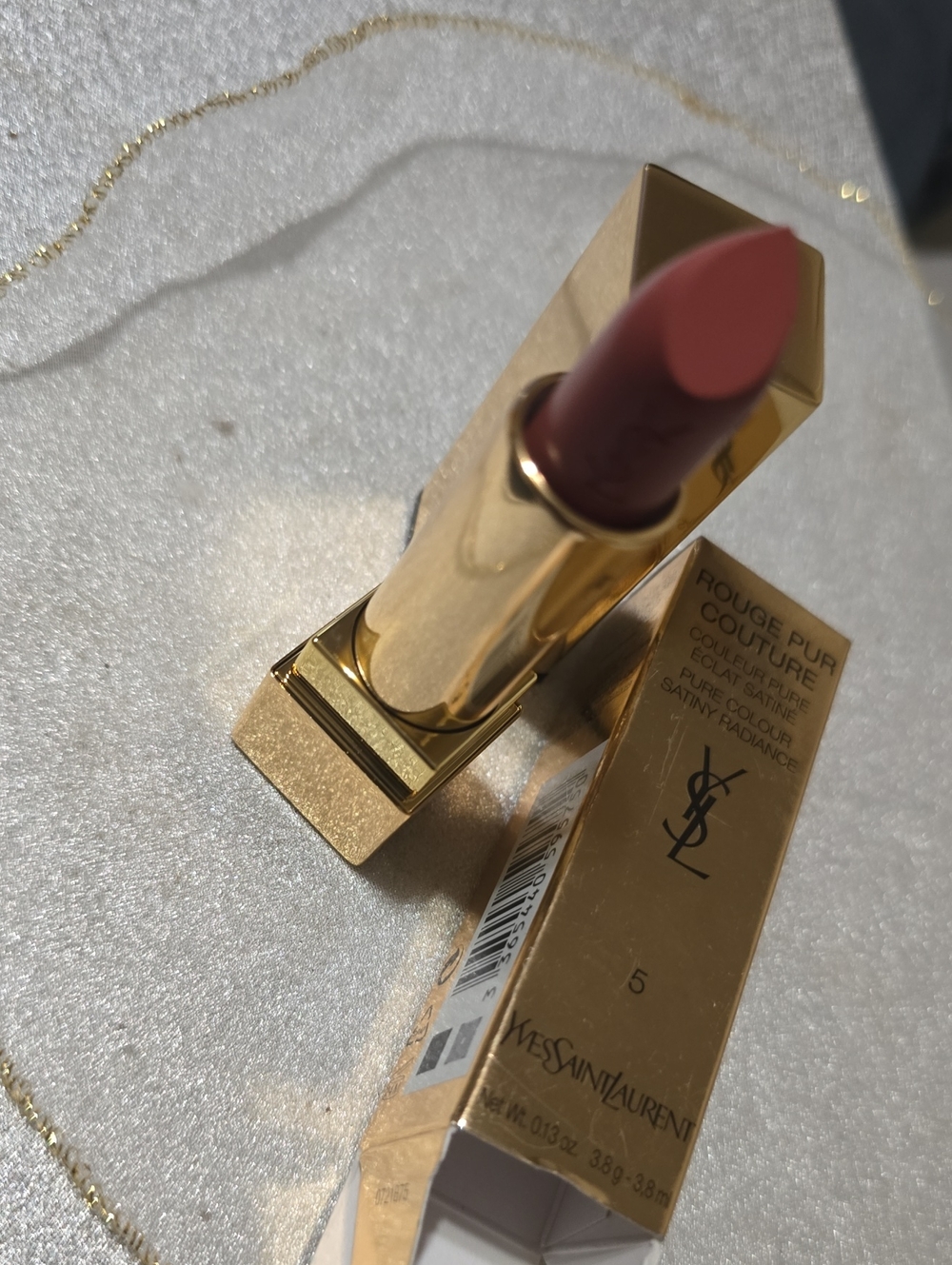 🧚‍♀️N°5 ROUGE ETRUSQUE YSL RARE Rouge Pur Couture Lipstick NWT - Picture 5 of 5